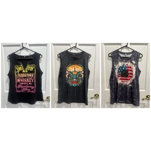 Lot Of 3 Summer Sleeveless Temu Tank Tops SIZE LARGE WOMENS Pre Loved Excellent